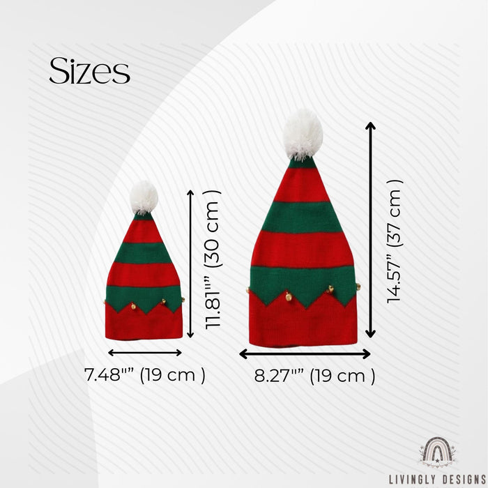 Custom Name Holiday Knit Beanie with Bells – Personalized Children's Festive Christmas Hat