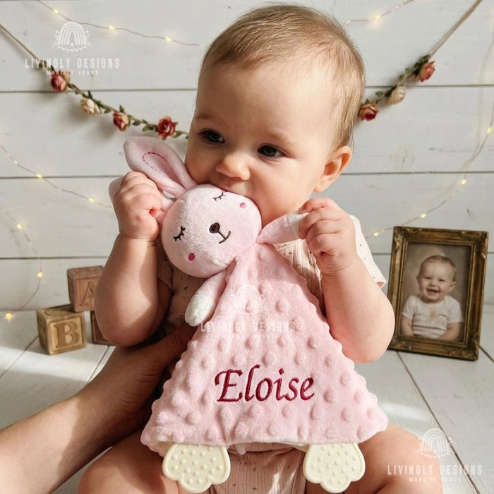 Custom Name Cartoon Animal Baby Comforter for Newborns