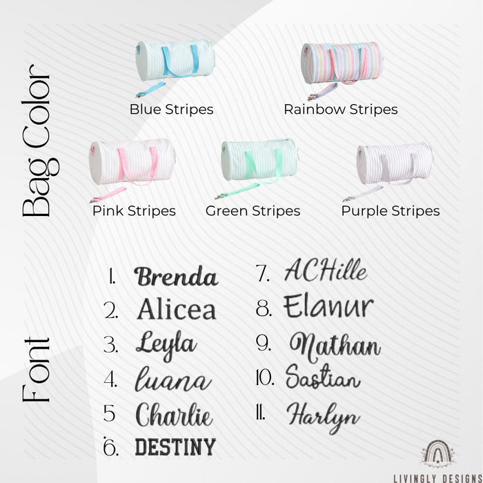 Custom Striped Canvas Travel Bag: Large Shoulder & Crossbody Bag