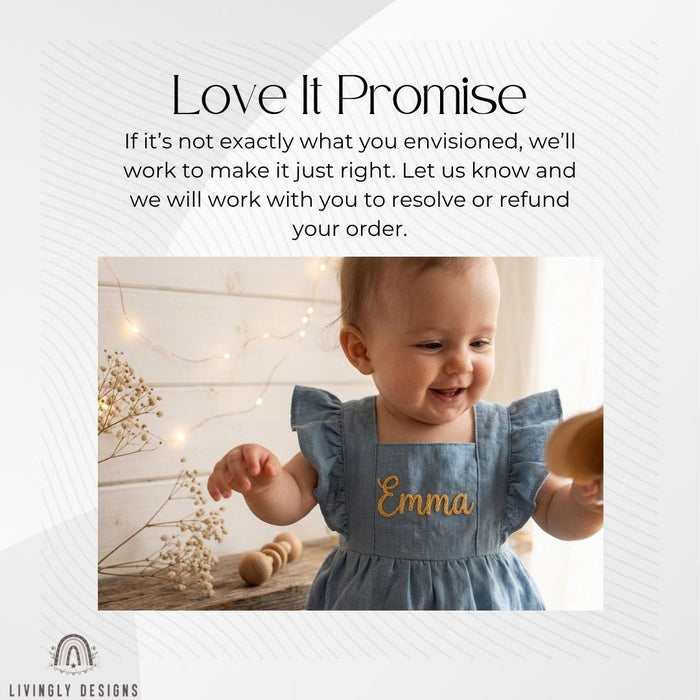 Personalized Embroidered Baby Bodysuit Romper : Cotton Flutter Sleeve Suspender Outfit