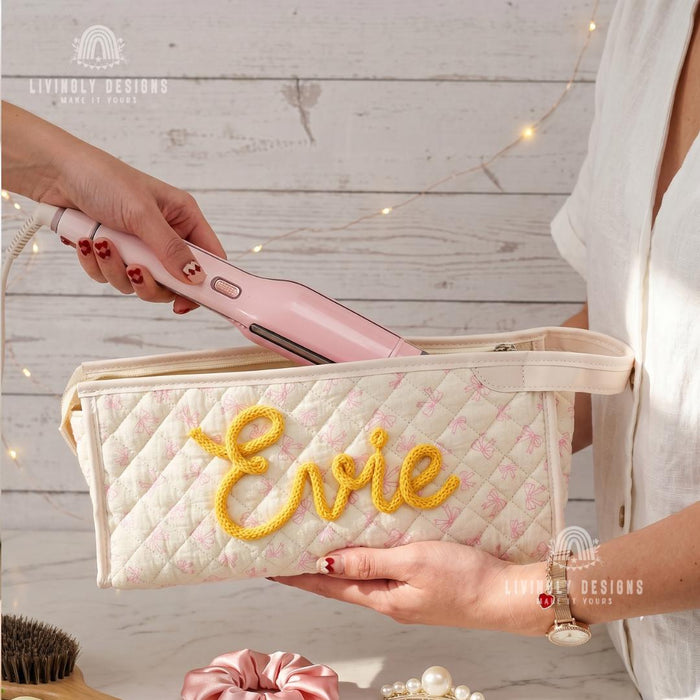 Personalized Portable Hair Dryer & Styling Tool Storage Bag/Travel Organizer