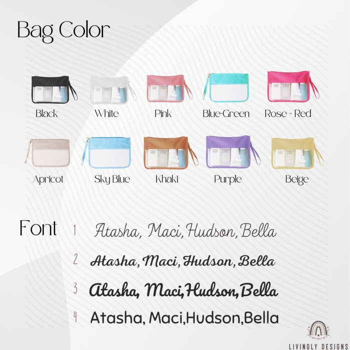 Personalized Clear PVC Waterproof Cosmetic Bag – Large Capacity Travel Toiletry Organizer