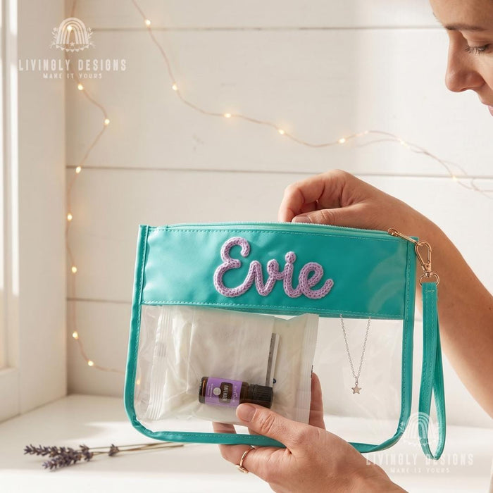 Personalized Clear PVC Waterproof Cosmetic Bag – Large Capacity Travel Toiletry Organizer