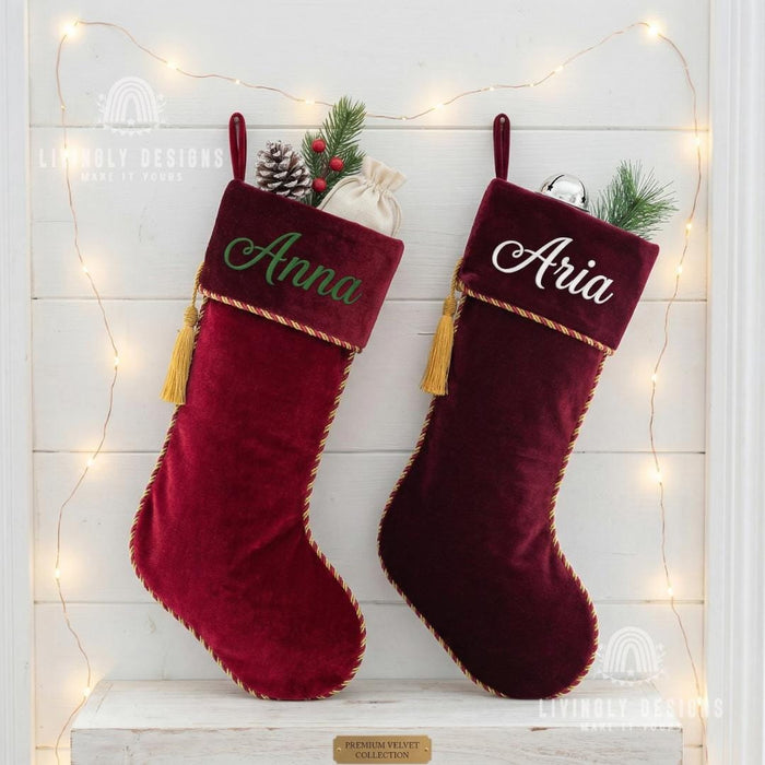 Custom Name Holiday Hanging Stocking Ornament | Festive Fireplace Decoration
