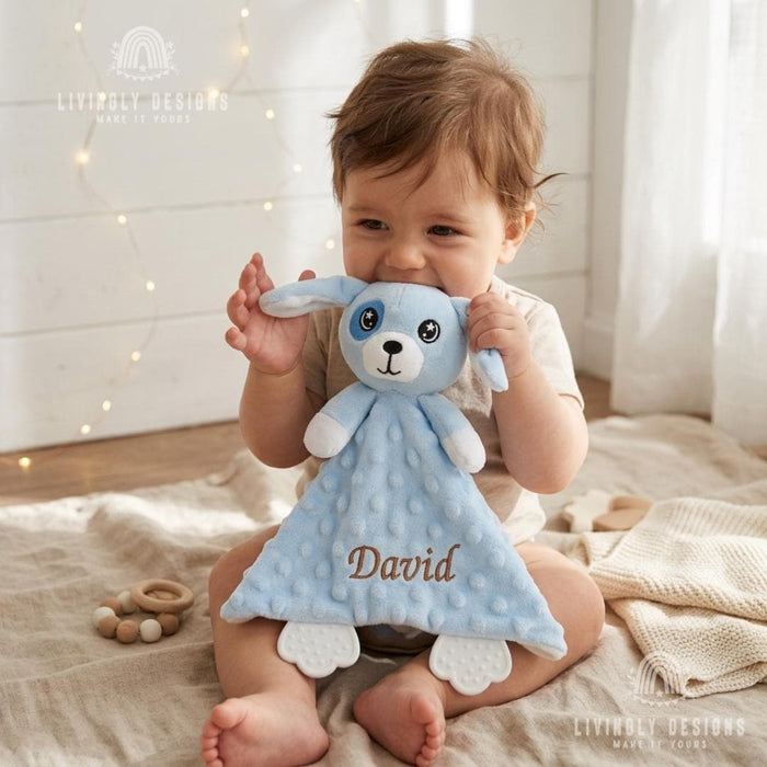 Custom Name Cartoon Animal Baby Comforter for Newborns