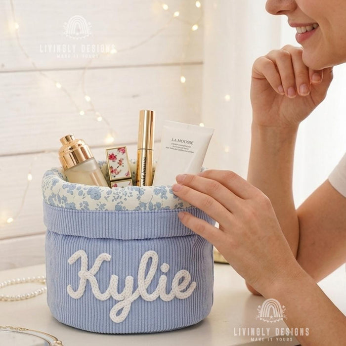 Custom Cosmetic Bag: Large Capacity Cylindrical Makeup Organizer