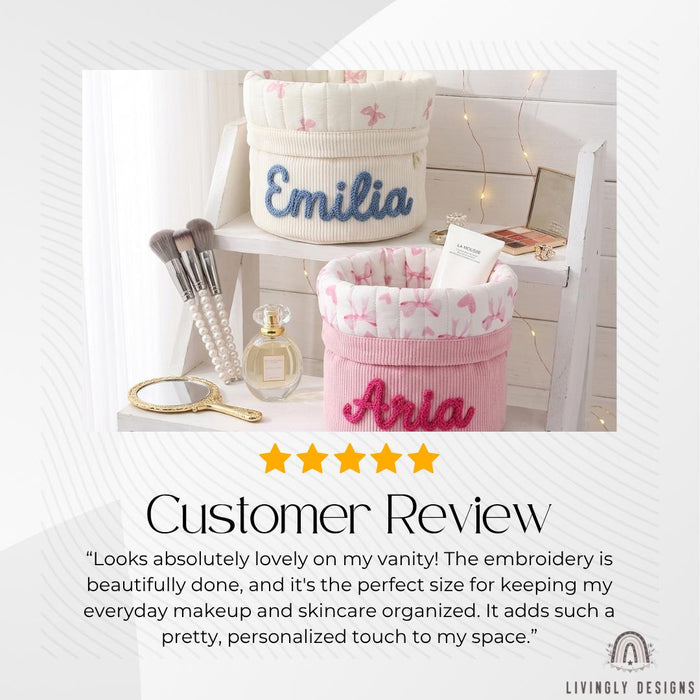 Custom Cosmetic Bag: Large Capacity Cylindrical Makeup Organizer
