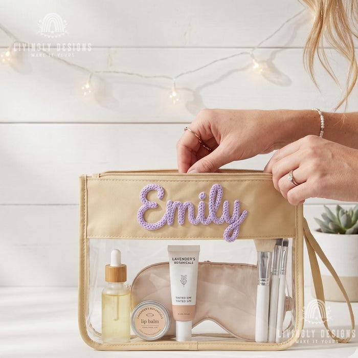 Personalized Clear PVC Waterproof Cosmetic Bag – Large Capacity Travel Toiletry Organizer