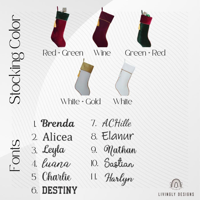 Custom Name Holiday Hanging Stocking Ornament | Festive Fireplace Decoration