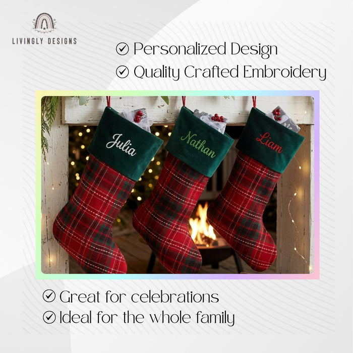 Personalized Christmas Stocking: Name Embroidered Holiday Stocking