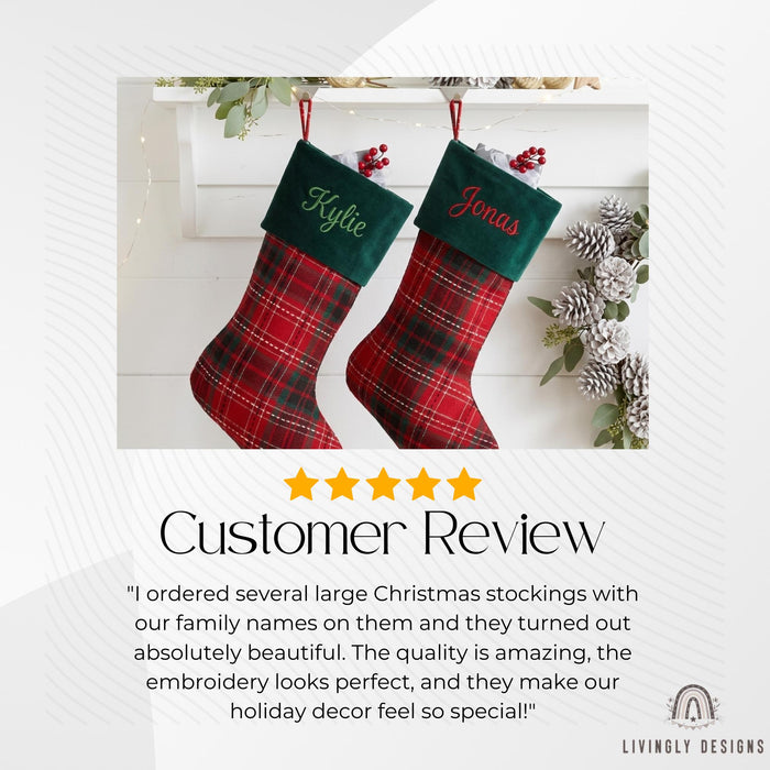 Personalized Christmas Stocking: Name Embroidered Holiday Stocking