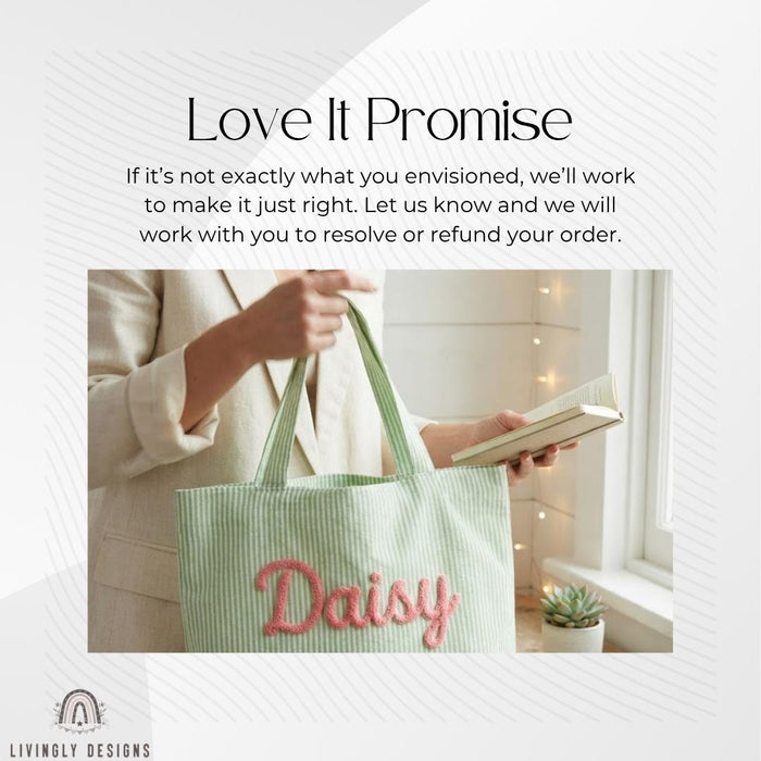 Custom Name Tote Bag - Everyday Shopping Bag , Handbag for Women