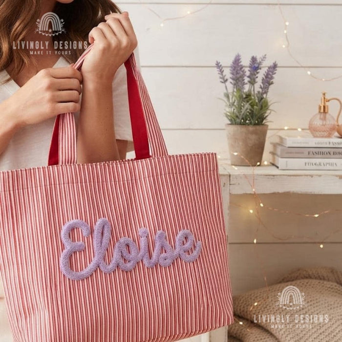 Custom Name Tote Bag - Everyday Shopping Bag , Handbag for Women