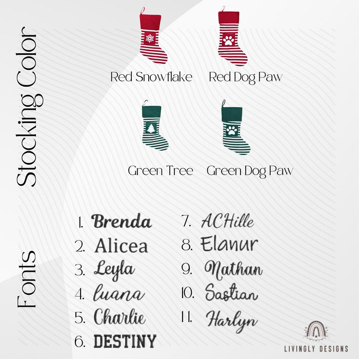 Custom Name Knit Stocking, Striped Christmas Stocking with Pocket, Christmas Gift