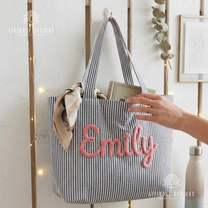 Custom Name Tote Bag - Everyday Shopping Bag , Handbag for Women