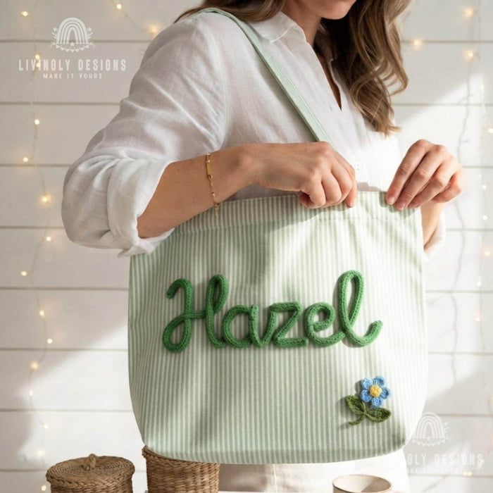 Custom Name Tote Bag - Everyday Shopping Bag , Handbag for Women