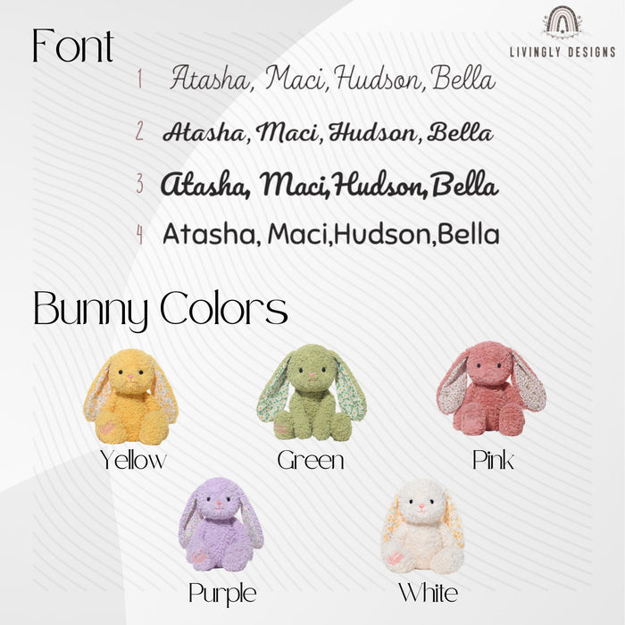 Personalized Bunny Stuffed Animal - Name Plush Rabbit