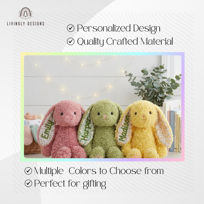 Personalized Bunny Stuffed Animal - Name Plush Rabbit