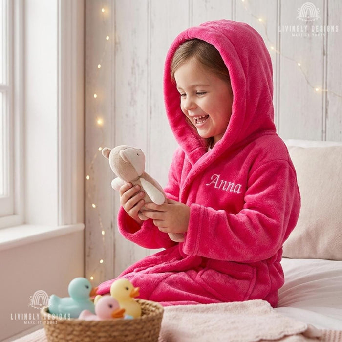 Custom Kids Hooded Robe: Bathrobe for Toddlers & Children