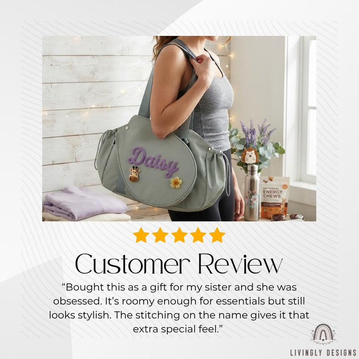 Personalized Racket Duffle Bag: Tennis Tote with Embroidered Charm
