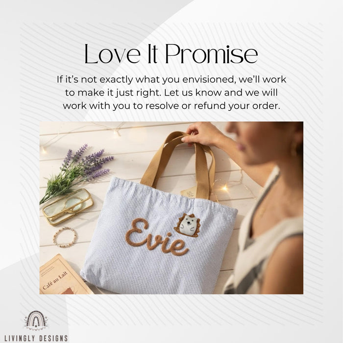Custom Embroidered Tote: Striped Cotton Tote with Contrast Strap