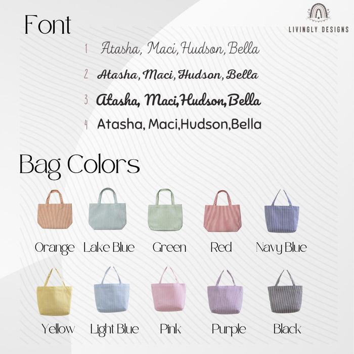 Custom Name Tote Bag - Everyday Shopping Bag , Handbag for Women