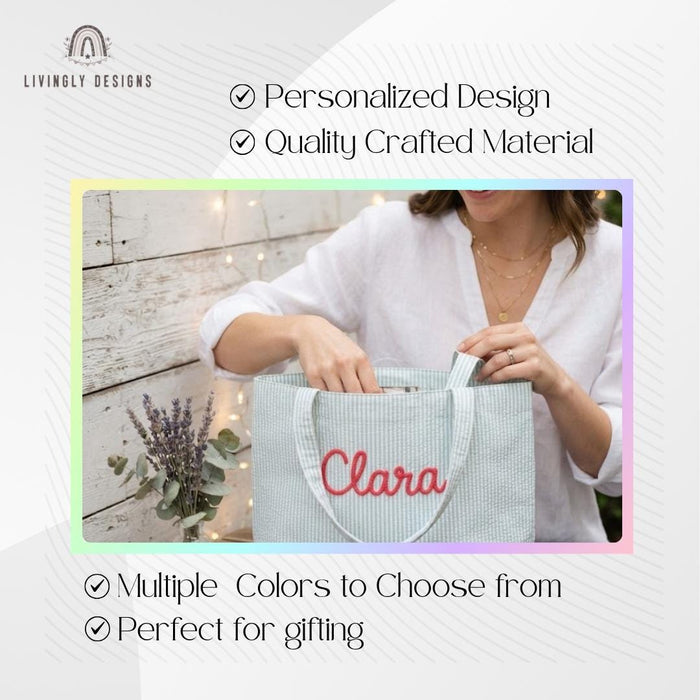 Custom Name Tote Bag - Everyday Shopping Bag , Handbag for Women
