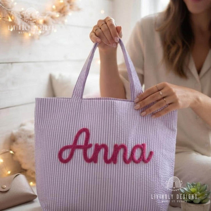 Custom Name Tote Bag - Everyday Shopping Bag , Handbag for Women