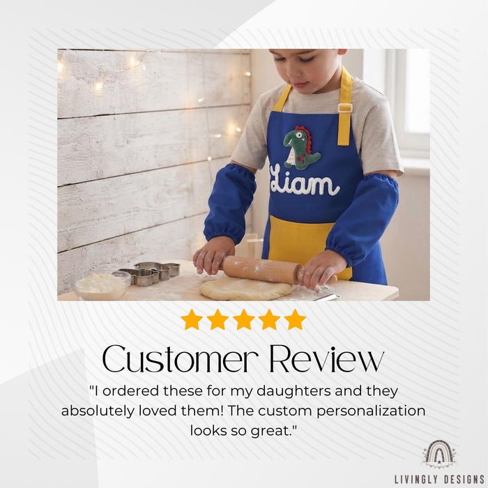 Custom Embroidered Kids Chef Set: Personalized Apron & Hat for Toddlers