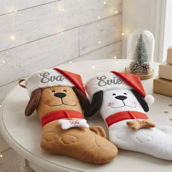 Custom Embroidered Pet Christmas Stocking: Personalized Dog Name Stocking, Family Gift