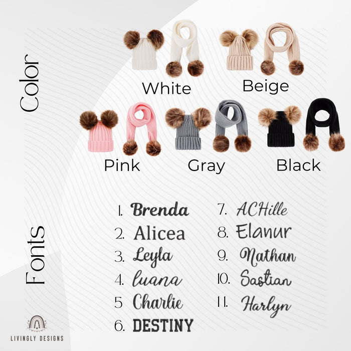 Font chart and color chart