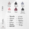 Font chart and color chart