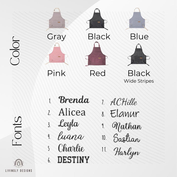 Font chart and color chart