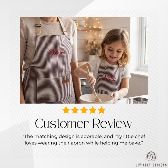 Personalized Mom & Child Apron Set : Matching Family Cooking Aprons