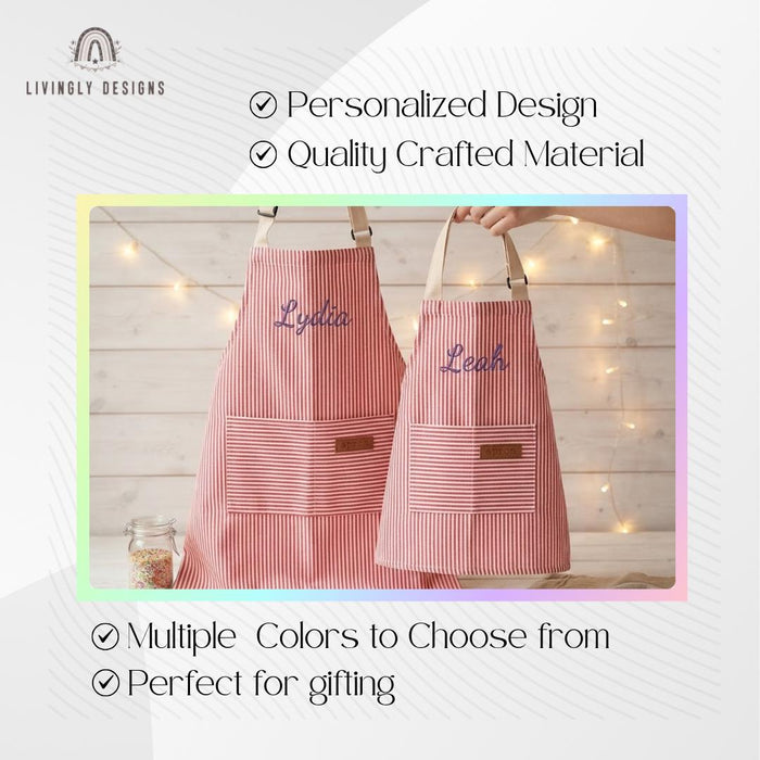 Personalized Mom & Child Apron Set : Matching Family Cooking Aprons