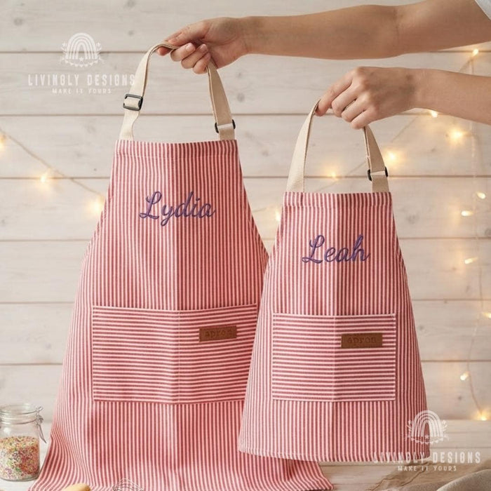 Personalized Mom & Child Apron Set : Matching Family Cooking Aprons