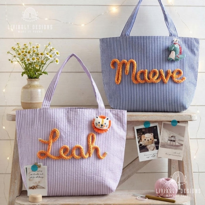 Custom Name Tote Bag - Everyday Shopping Bag , Handbag for Women