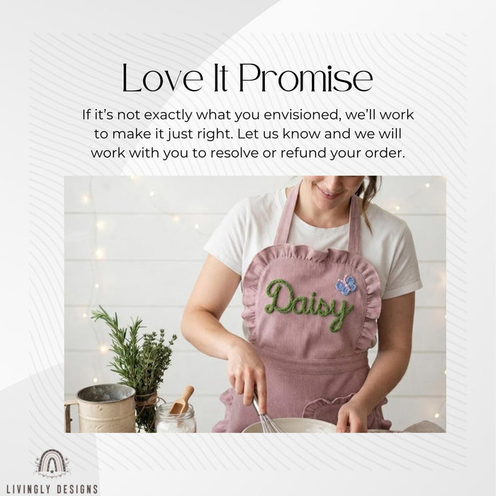 Personalized Ruffle Apron with Name - Christmas Gift for Mom