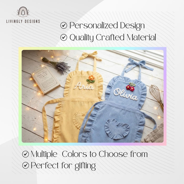Personalized Ruffle Apron with Name - Christmas Gift for Mom