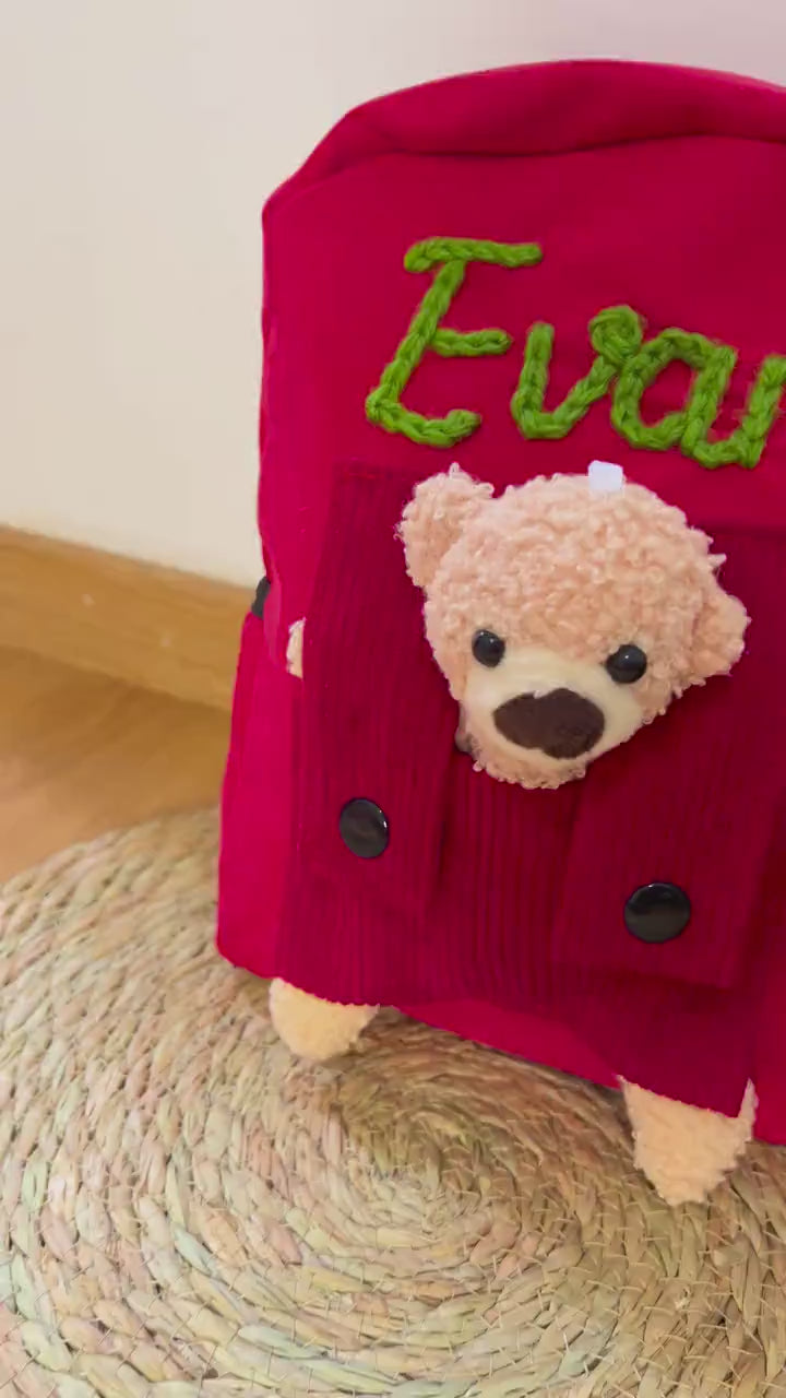 Personalized Name Teddy Bear Toddler Backpack | Kids School Bag | Back-to-School, Keepsake | Teddy Bear Backpack, Custom Teddy Backpack